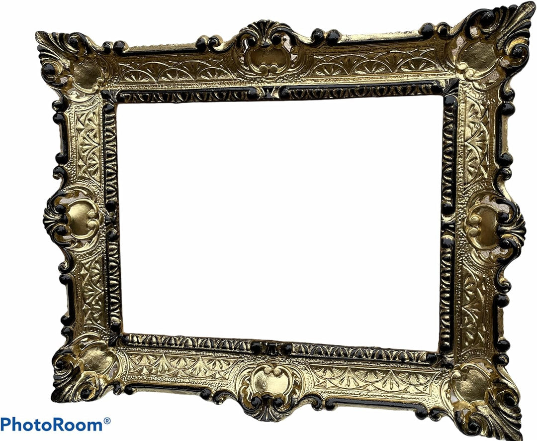 Wandspiegel Gold Schwarz Barock 57x47cm Prunk Spiegel Badspiegel Flurspiegel Antik Spiegel 3049A.S N