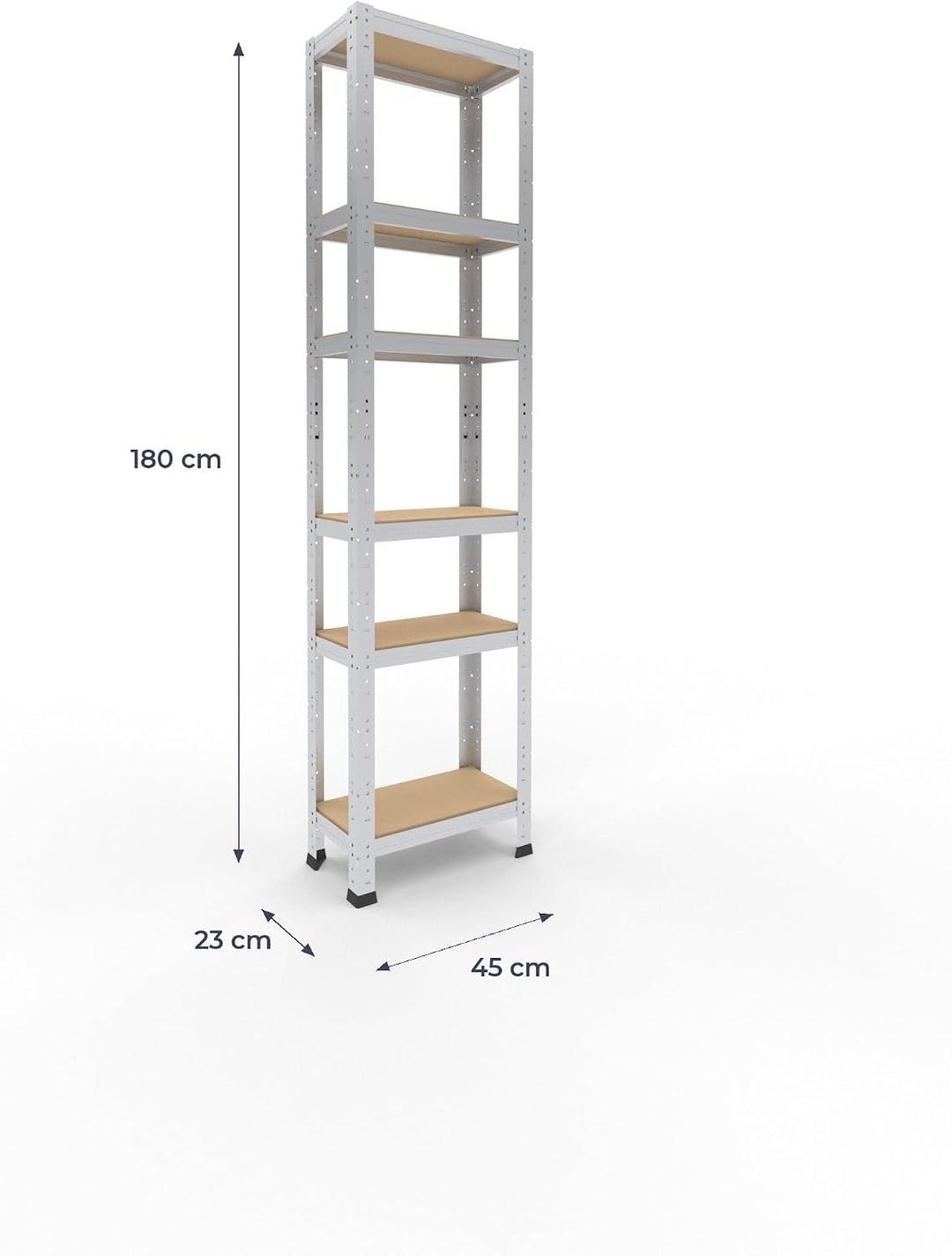 shelfplaza® 180x45x23cm Home Schwerlastregal verzinkt/Metallregal mit 6 Böden/Kellerregal Metall, Ga