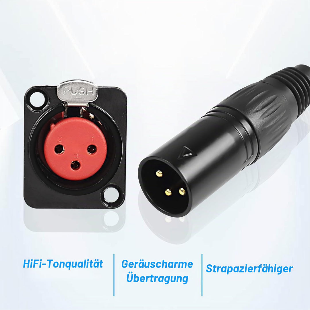 XMSJSIY D-Typ XLR Buchse Panel Mount auf XLR Stecker Pass durch Kabel, 3-Pin Mic Feed/Pass Thru Conv