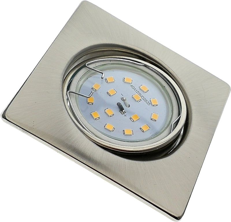 Trango 6er Set LED Einbaustrahler TG6729-062SMO in Nickel matt I Einbauleuchten I Deckenspots I Deck