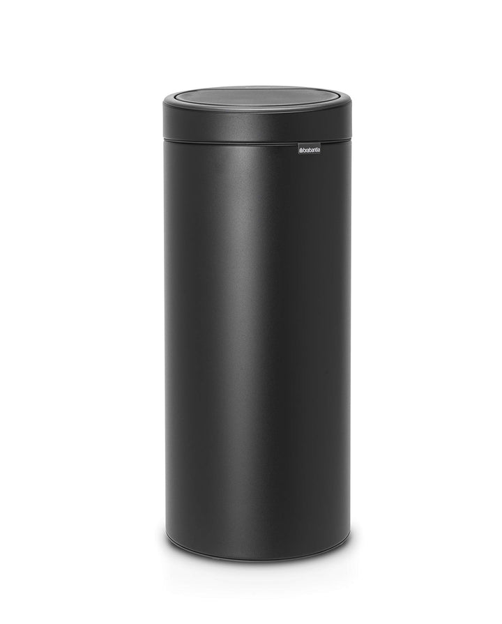 Brabantia Mülleimer Touch Bin, Stahl, Schwarz, 30L Mineral Moonlight Black 30 Liter, Mineral Moonlig