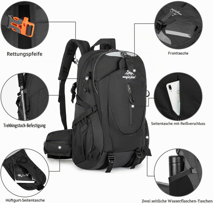 Amythe Schulrucksack Jungen Mädchen Gross Kapazität 33L, Wanderrucksack Leichter Teenager für ab 12