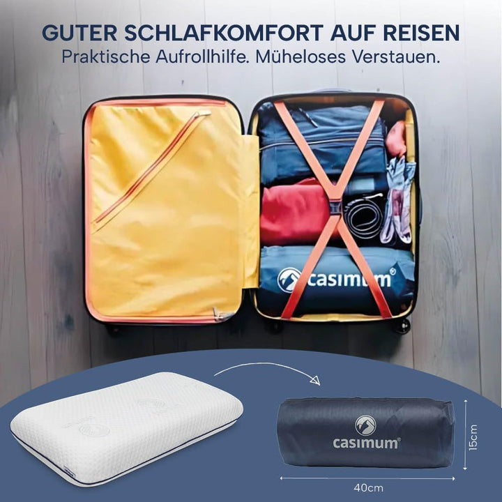 Ergonomisches Visco Nackenstützkissen für Seitenschläfer &amp; Rückenschläfer. Orthopädisches Nackenkiss