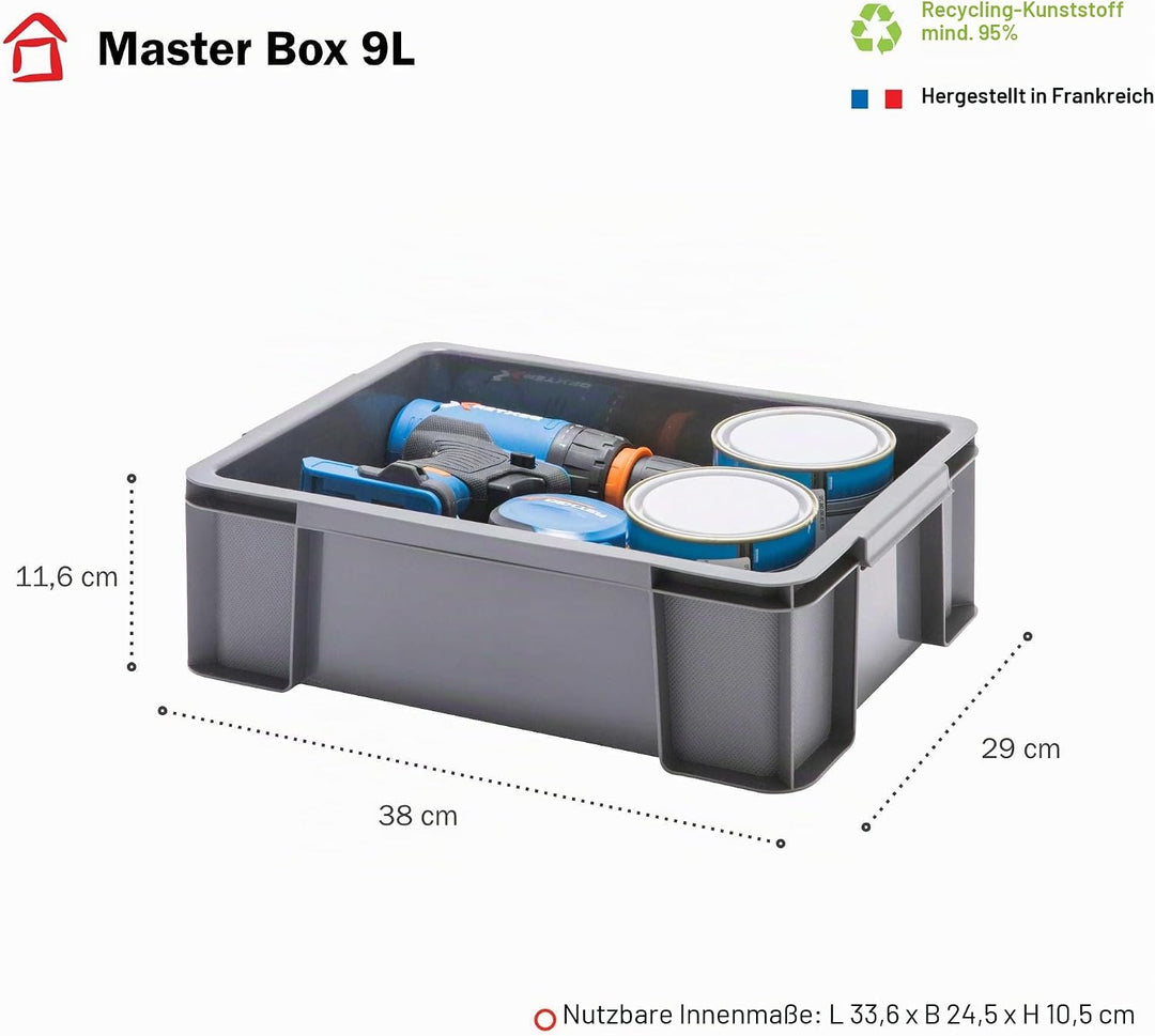 Sundis 4er set MASTER BOX, 9L - Modular und stapelbar - Anthrazitgrau SET 4X9L, SET 4X9L