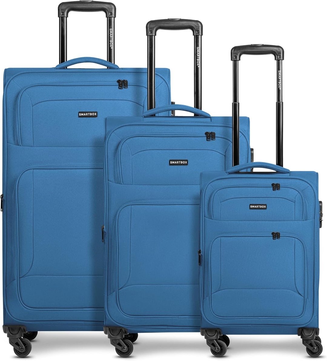 SMARTBOX Weichgepäck Koffer-Set 3-teilig für Damen & Herren | leichte & stabile Reise-Trolleys, hoch