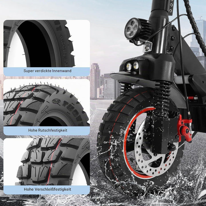 255x80 Reifen und Schlauch mit Silber Ventil Gerade, 10 x 3 Zoll Offroad Ersatzreifen Schlauch E Sco