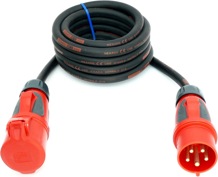 CEE Starkstromkabel (1,5m-50m) 32A Verlängerungskabel Titanex H07RN-F 5x6mm² mit PCE Grip Stecker un