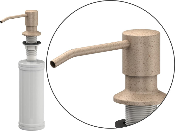QUADRON Seifenspender Beige Metall 350ml Spülmittelspender, Nachfüllbarer Soap Dispenser, Spender Ge