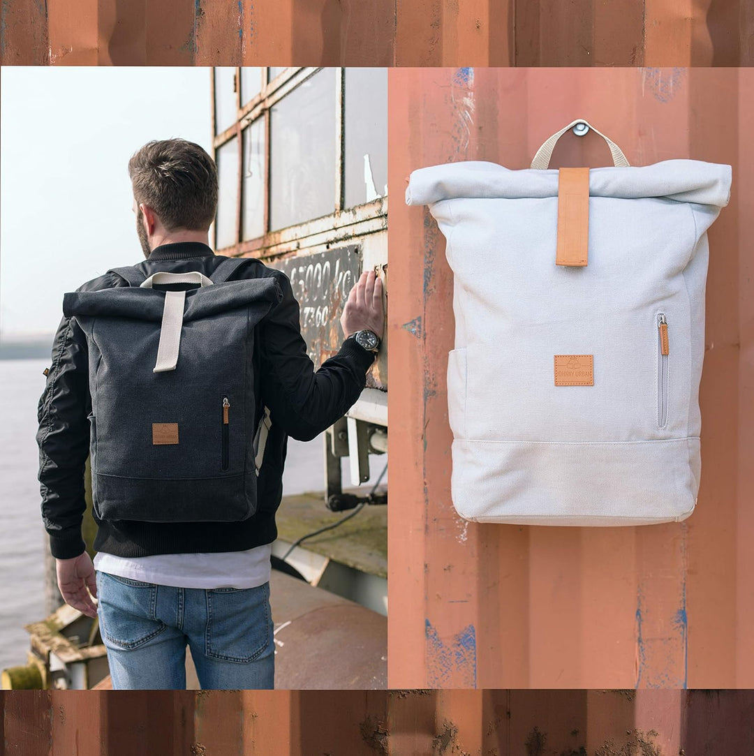 Johnny Urban Rolltop Rucksack Damen & Herren - Adam Large - 16" Laptop Fach - Robustes Baumwoll Canv