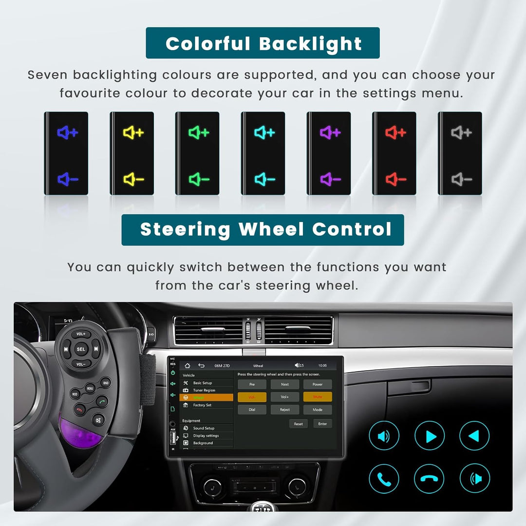 Hikity Autoradio 1 din mit Touchscreen 7 Zoll, Radio Bluetooth 1 din mit Wireless Carplay Android Au