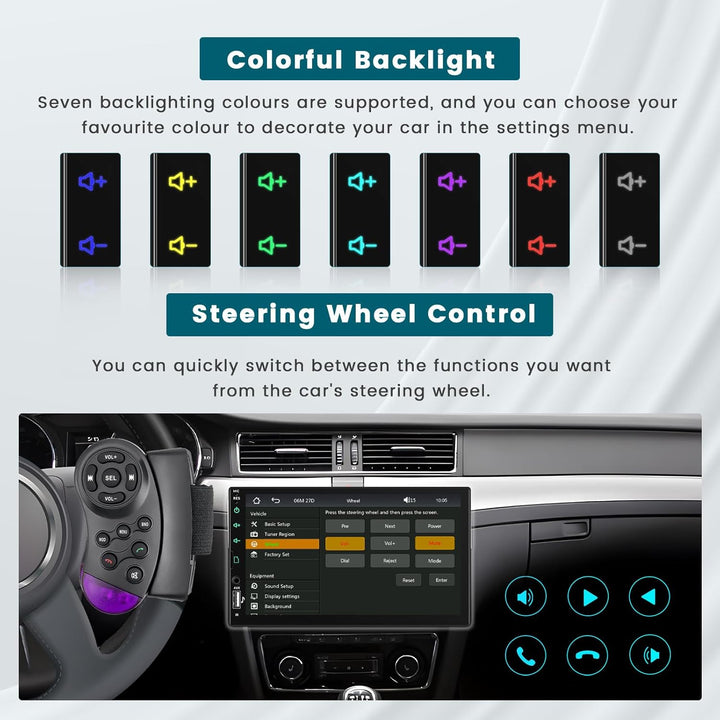 Hikity Autoradio 1 din mit Touchscreen 7 Zoll, Radio Bluetooth 1 din mit Wireless Carplay Android Au