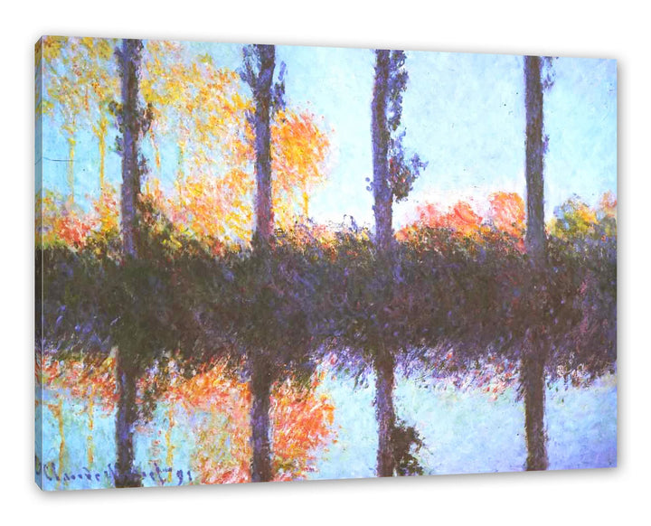Generisch Claude Monet - Die vier Pappeln als Leinwandbild / Grösse: 120x80 cm / Wandbild / Kunstdru