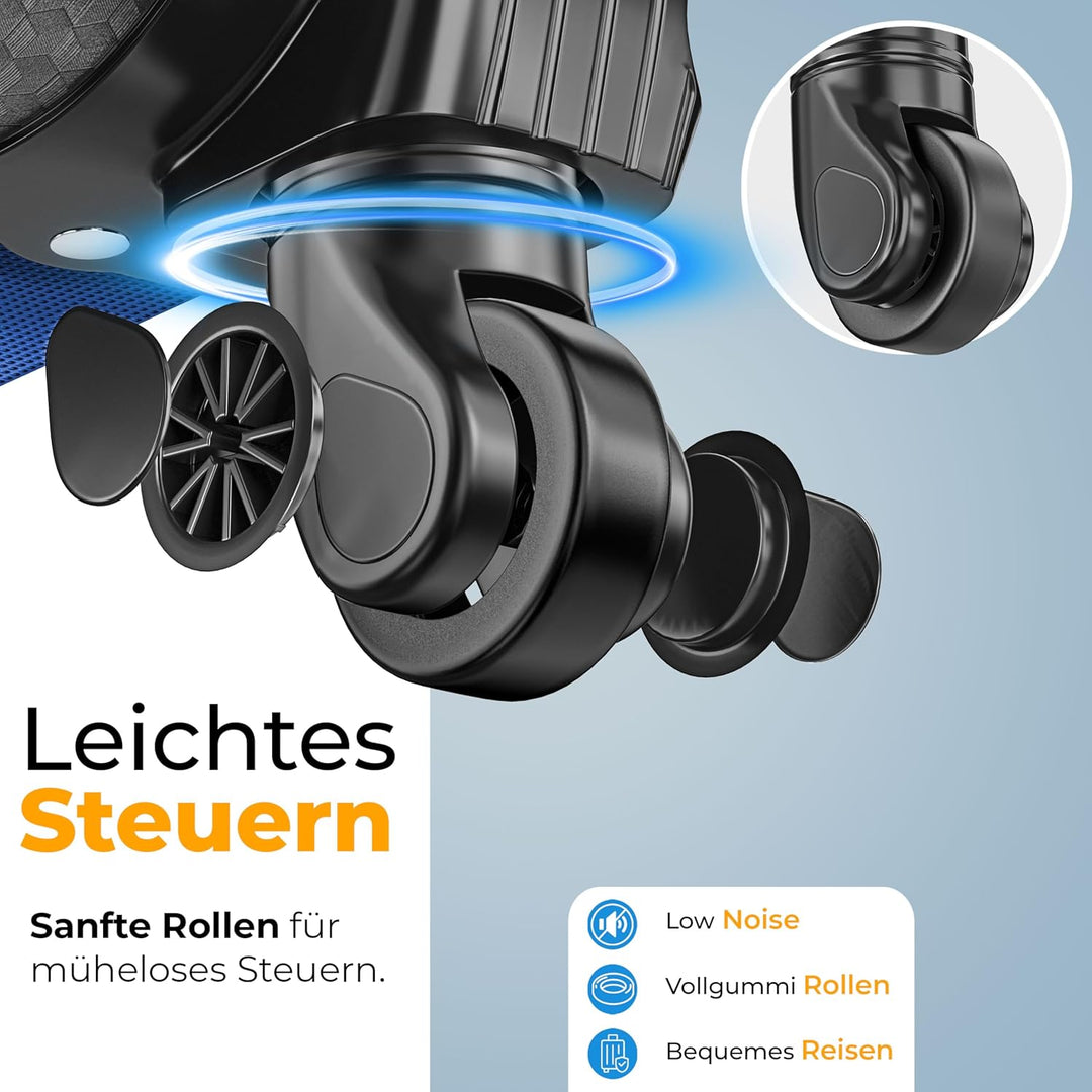 KESSER® Reisekoffer Set 4-teilig | Trolley Kofferset Stoffkoffer mit 3-Ziffern-TSA-Schloss, 360° Rol