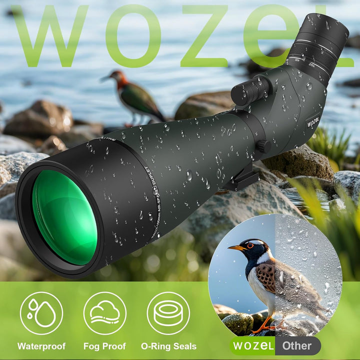 WOZEL HD-Spektiv, 25–75 x 100 mm, 45 Grad abgewinkelt, BAK4-Prisma, High-Definition, wasserdicht, fü