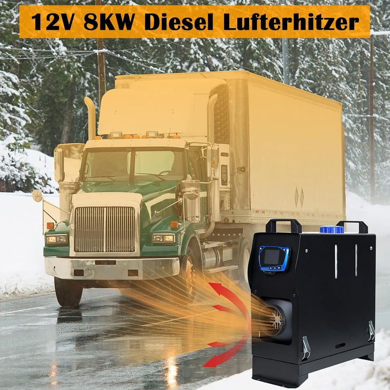 UISEBRT 8KW Standheizung Diesel Lufterhitzer 12V, Air Diesel Heizung Dieselheizung mit Schalldämpfer