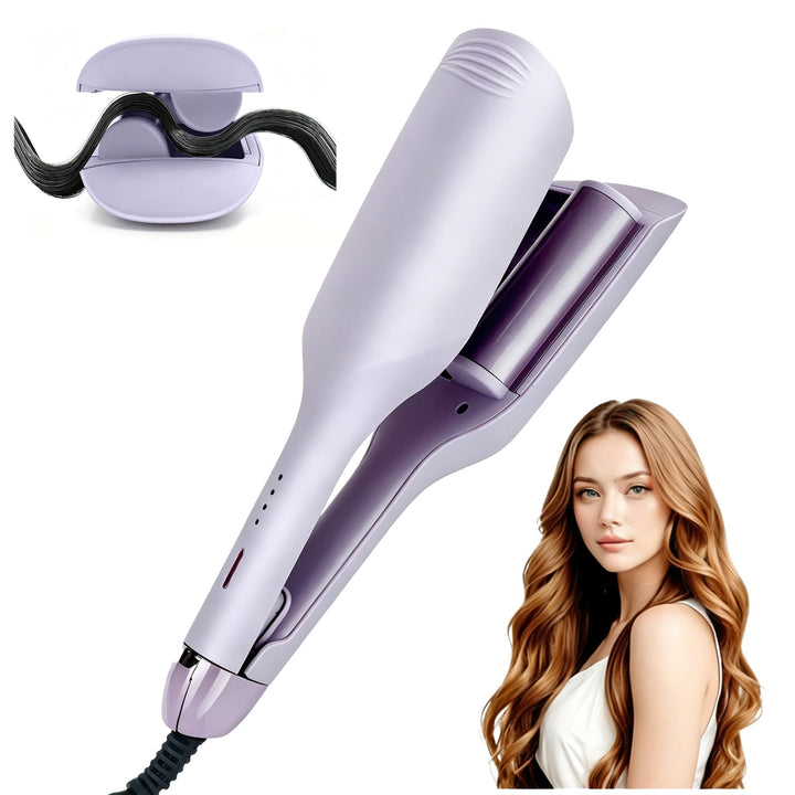 32mm Welleneisen für Haare, Französischer Lockenstab mit 4 Temperaturen, Ionen Keramik Hair Curler f