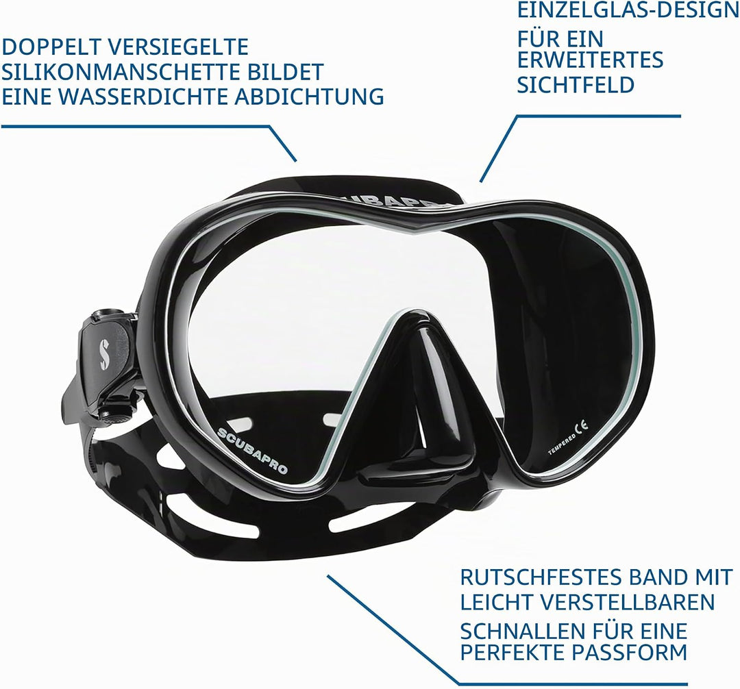 Scubapro Maske Solo Tauchmaske Schwarz - schwarz, Schwarz - schwarz