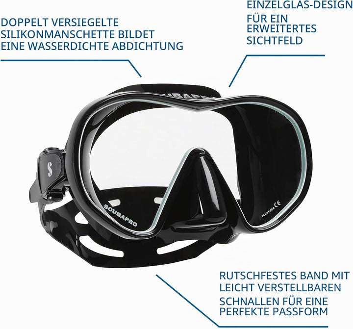 Scubapro Maske Solo Tauchmaske Schwarz - schwarz, Schwarz - schwarz