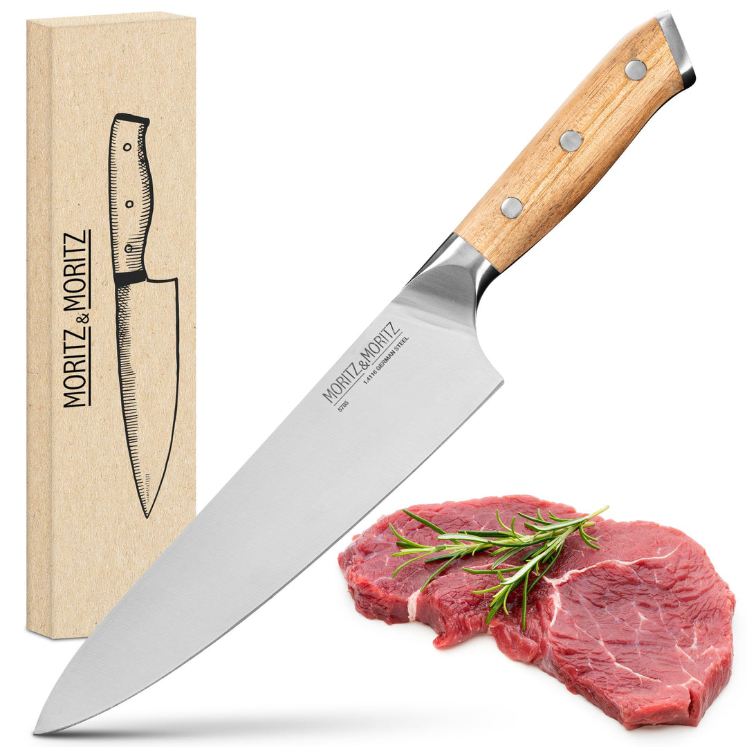 Moritz & Moritz Kochmesser 20 cm - Profi Küchenmesser - Hochwertiges Allround Messer scharf - Chefme