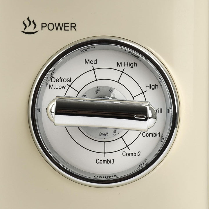 Girmi FM21 Kombi-Mikrowelle im Vintage-Design, 20 Liter, 700+800 W, Kombinationsgaren, Timer, Grillf