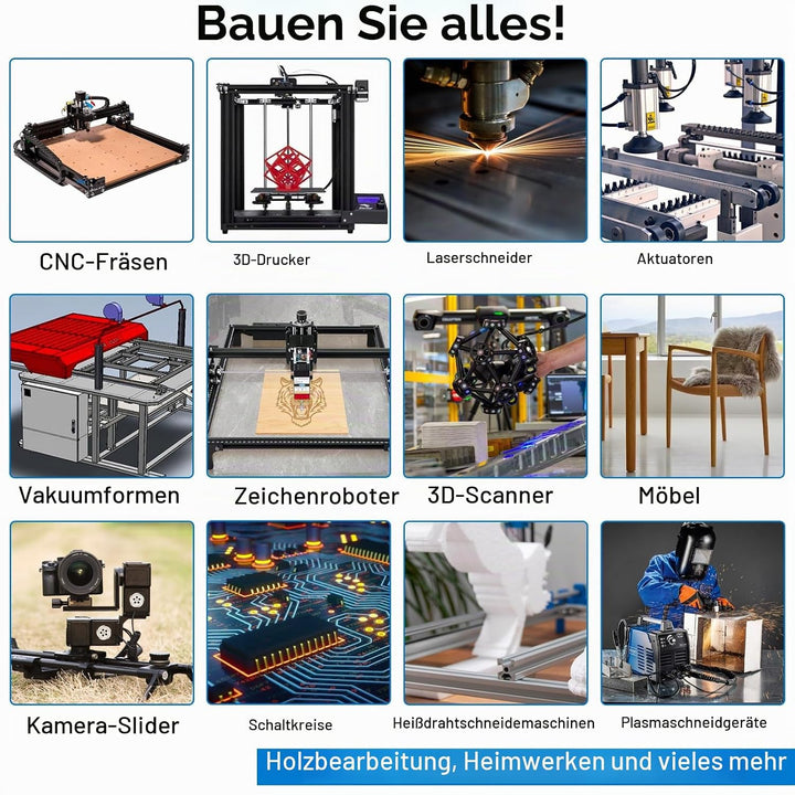 4 Stück V Typ Systemprofile 2020 250mm Aluminiumprofil Extrusions Eloxierte Linearschiene 20x20 Alup
