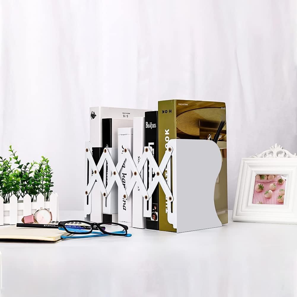 DIFIT Buchstütze, Buchstützen, Buchstütze Metall, 2 Stück Bücherhalter, Verstellbare Buchstütze, Büc