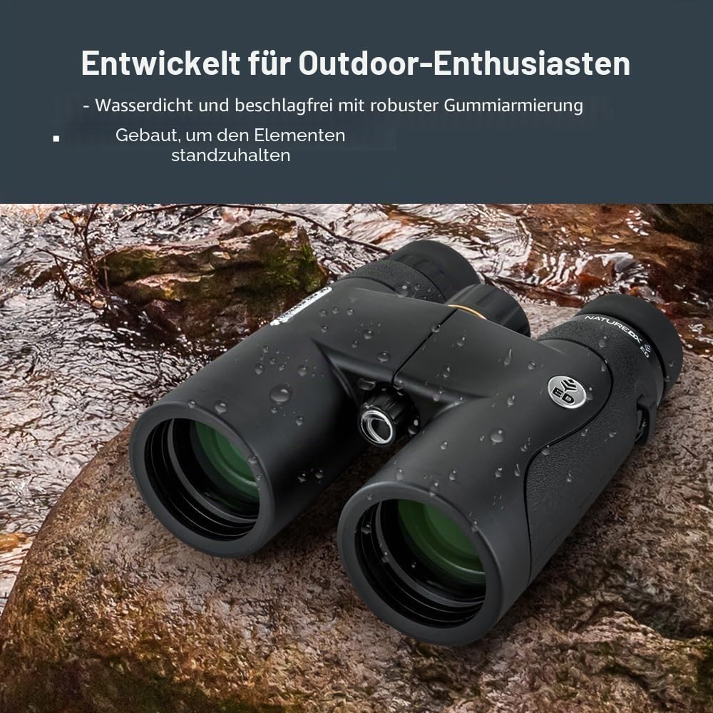 Celestron 72332 Nature DX ED 8x42 Fernglas für Natur- und Vogelbeobachtungen mit Objektivlinsen mit