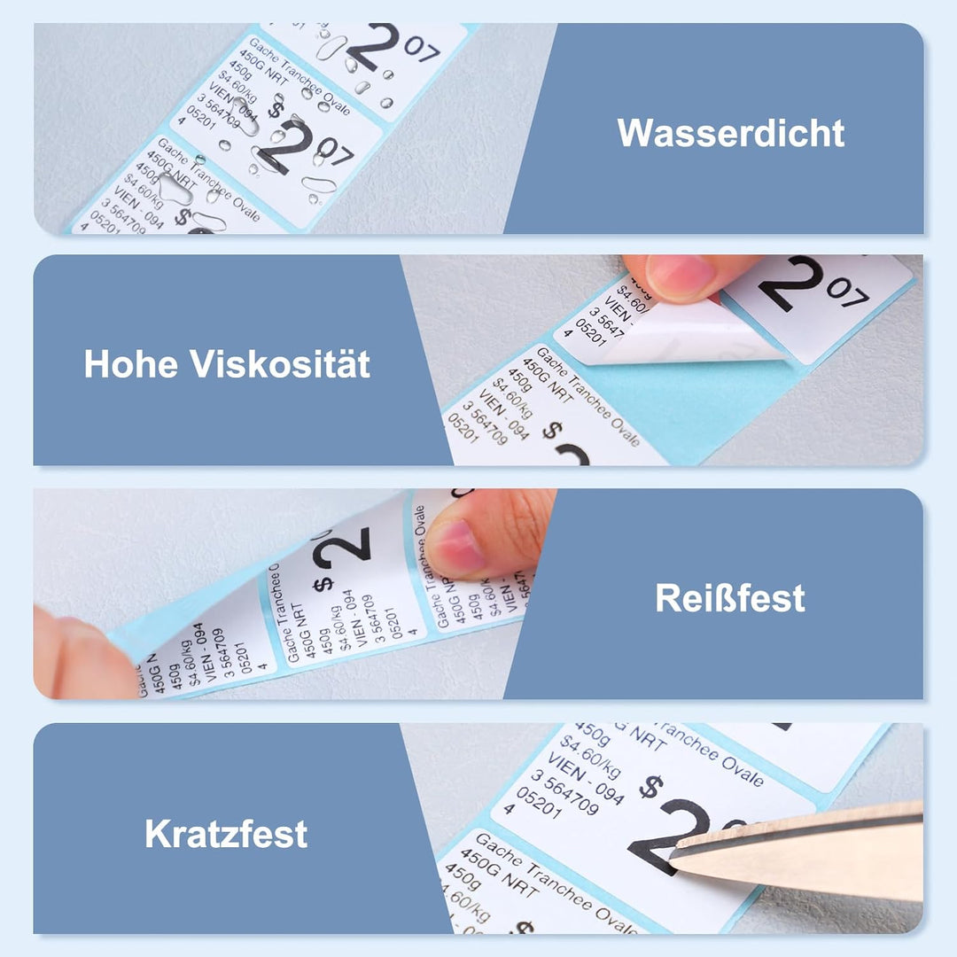 CLABEL 6 Rollen Weiss Etikettenband für 220B 221B 230B 320B Etikettendrucker selbstklebend Thermo Et