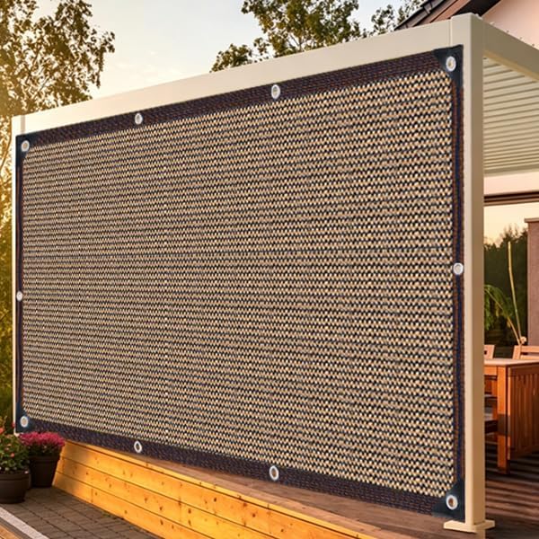 80% Schattierungsnetz,Atmungsaktiv Schattennetz mit Ösen,Beschattungsnetz Terrassendach Sonnenschutz