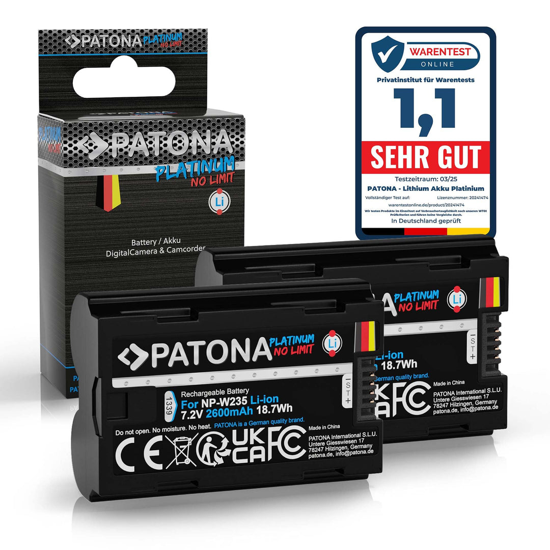 PATONA Platinum NP-W235 Kamera-Akku Pack 2400mAh - Kompatibel mit Fujifilm GFX50s II GFX-100S GFX-10