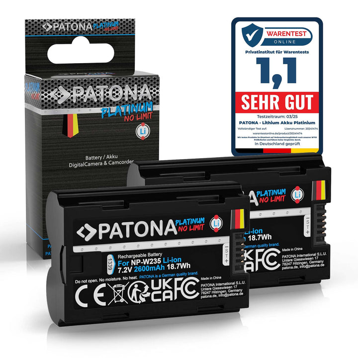 PATONA Platinum NP-W235 Kamera-Akku Pack 2400mAh - Kompatibel mit Fujifilm GFX50s II GFX-100S GFX-10