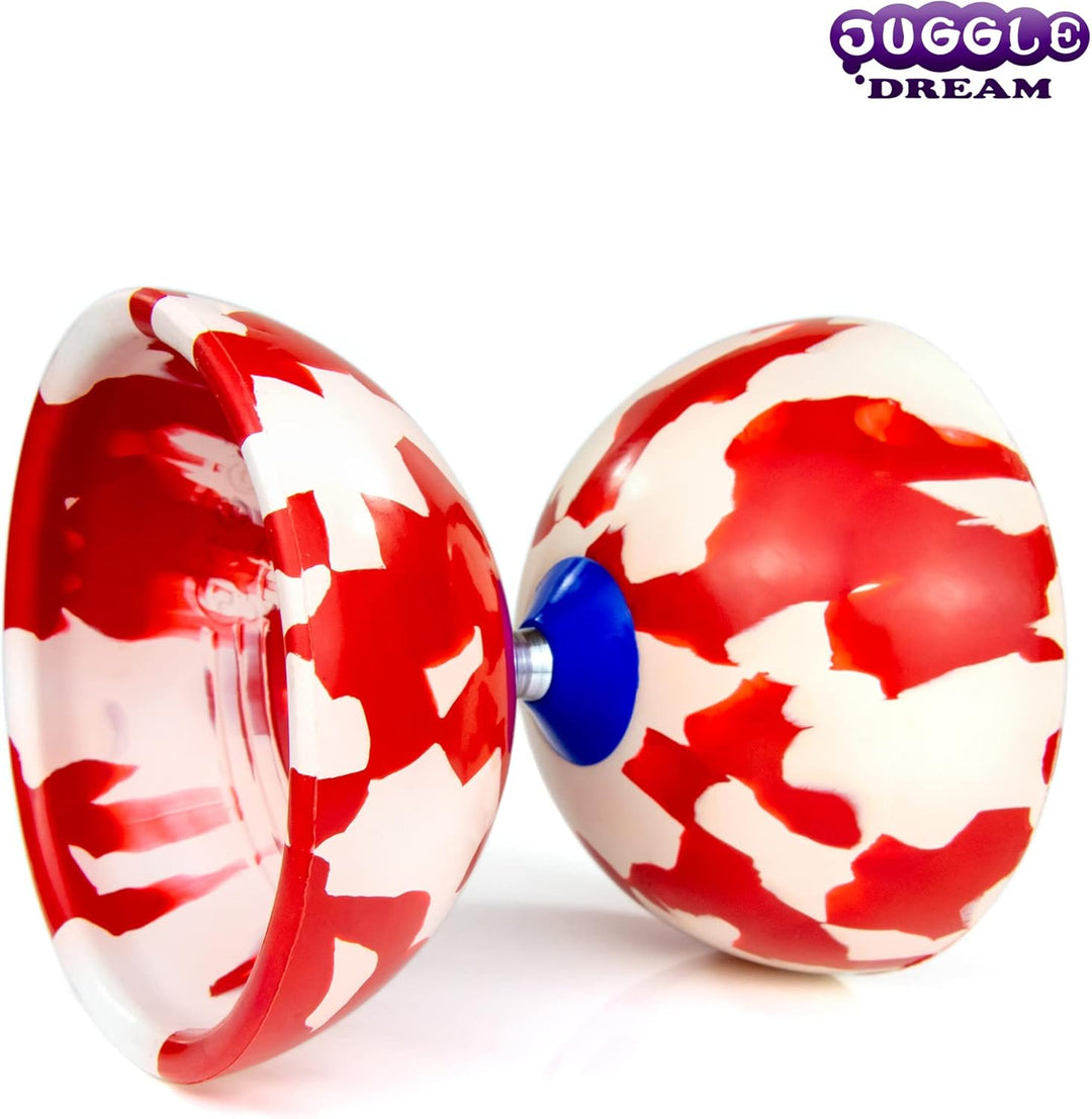 Juggle Dream Jester Diabolo Jonglierset – Fester Achse Profi-Diabolo mit Superglass-Handstäben, Onli