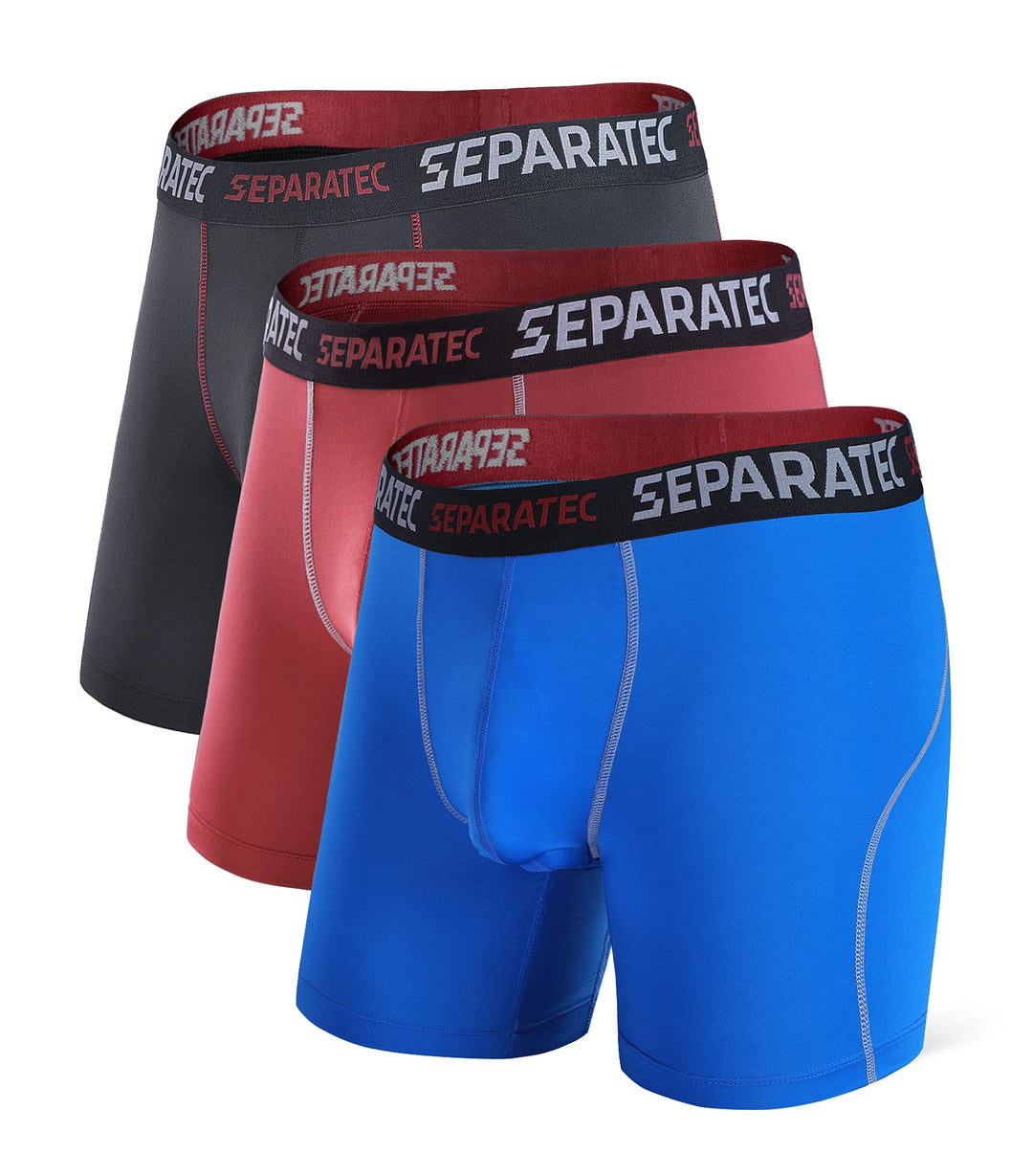 Separatec Sport Boxershorts Herren Schnelltrocknende Unterhosen Männer mit Doppelter Beutel Retrosho