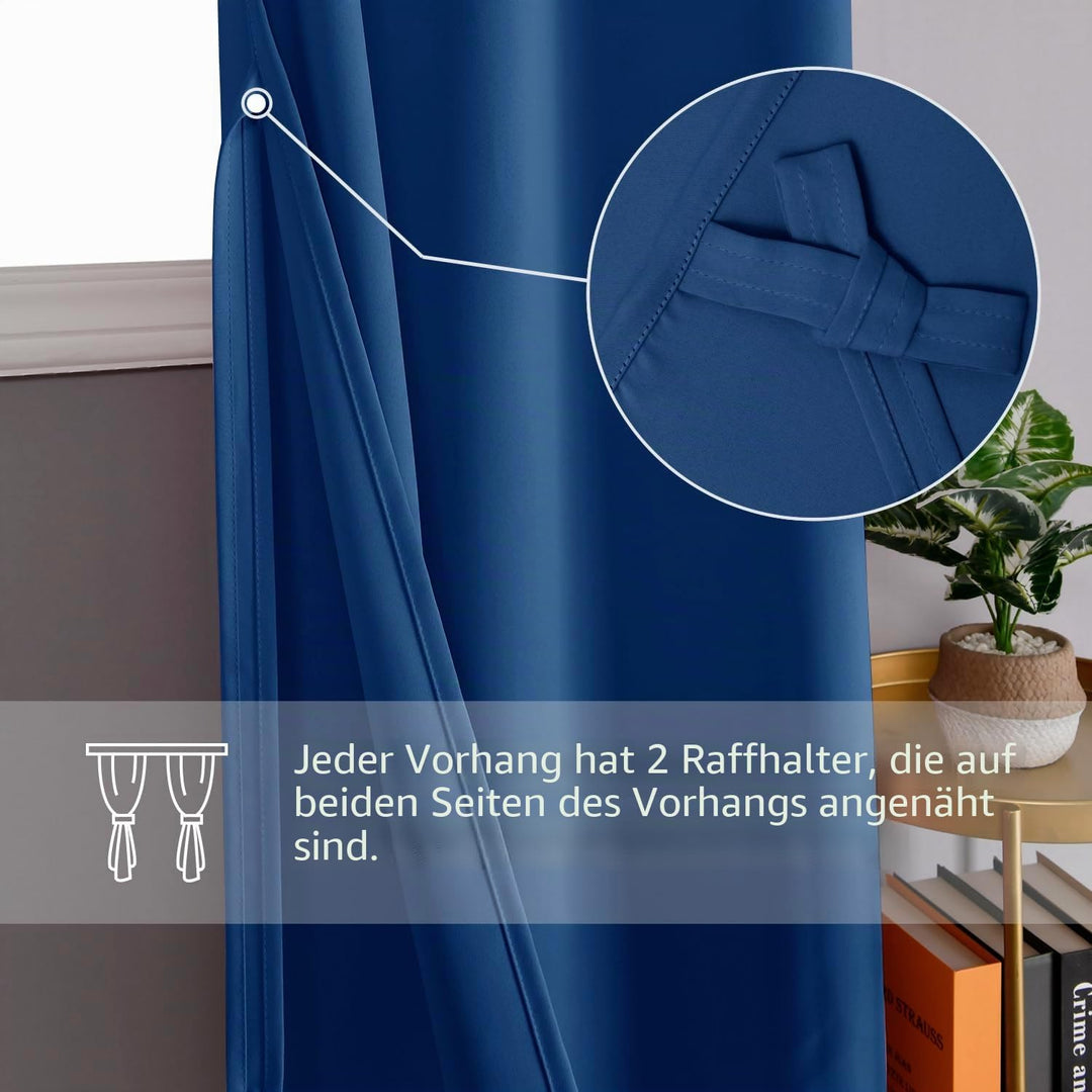 DWCN Vorhang Blickdicht Verdunkelungsgardinen mit Ösen 2 Stücke Thermogardine für Wohnzimmer,Schlafz