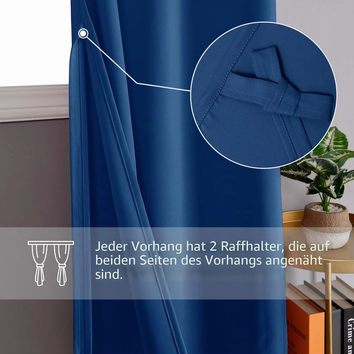 DWCN Vorhang Blickdicht Verdunkelungsgardinen mit Ösen 2 Stücke Thermogardine für Wohnzimmer,Schlafz