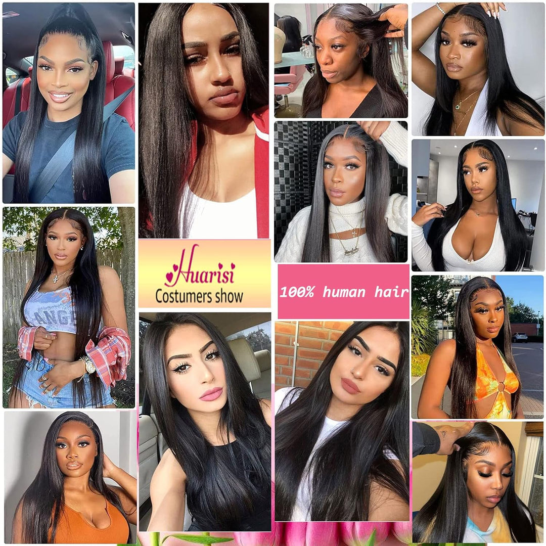 Huarisi Straight Human Hair Single Bundles 12 inch Short Brazilian Straight Weaves 1 Bundle 8a Unver