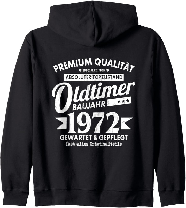 Vintage Oldtimer Baujahr 1972 Gewartet Gepflegt Geburtstag Kapuzenjacke