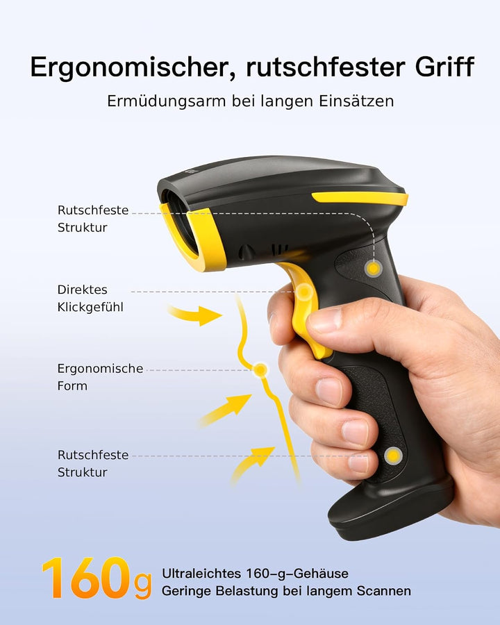 Inateck Barcode Scanner Bluetooth 1D mit Display