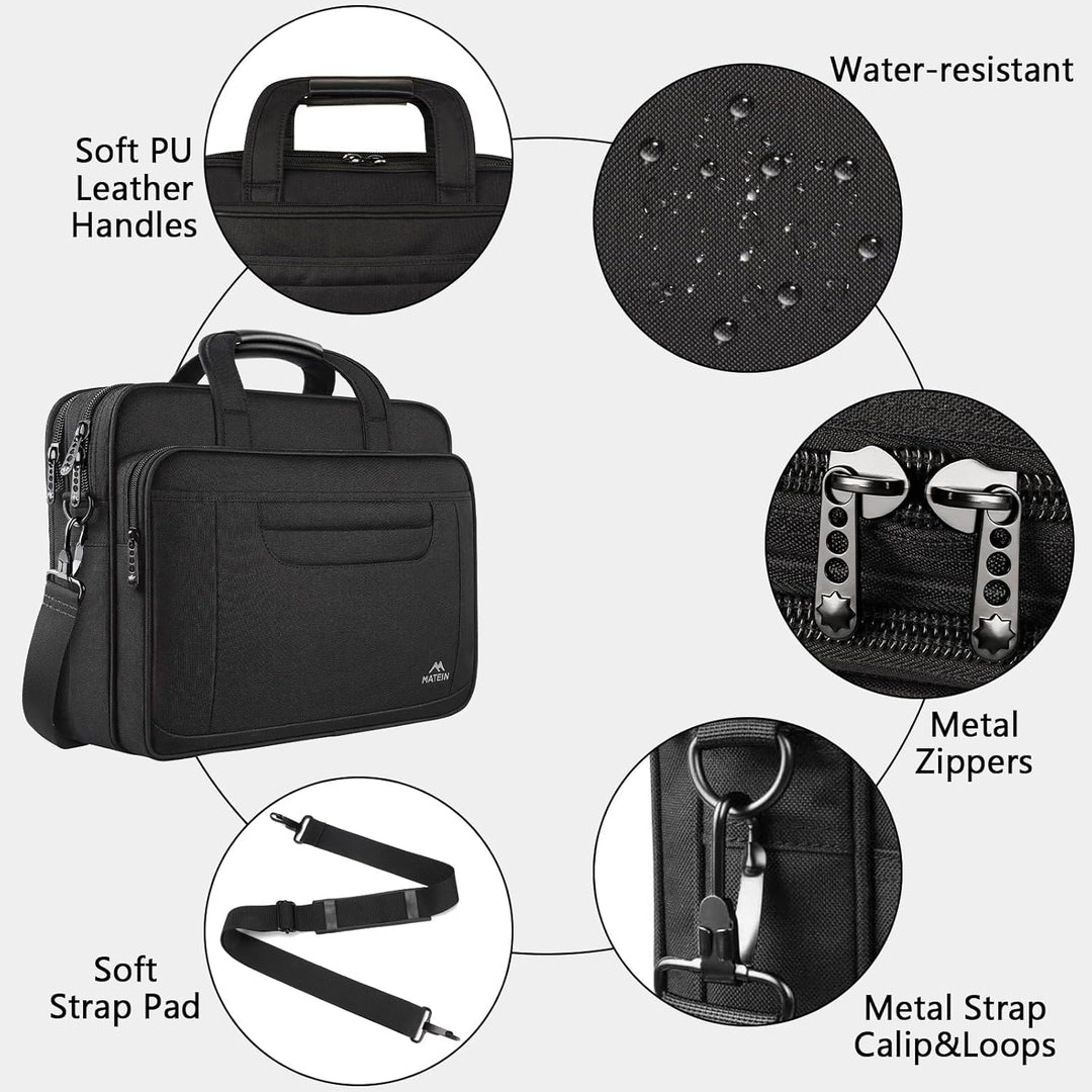 MATEIN Laptoptasche 17,3 Zoll, Gross Laptop Tasche 17 Zoll Aktentasche Herren Wasserdicht Arbeitstas