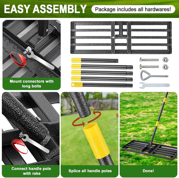 Rasen Rakel Rasenrechen Rasen Nivellierrechen Metall Golf Gartengras Surface Rasenwerkzeug Rakel für