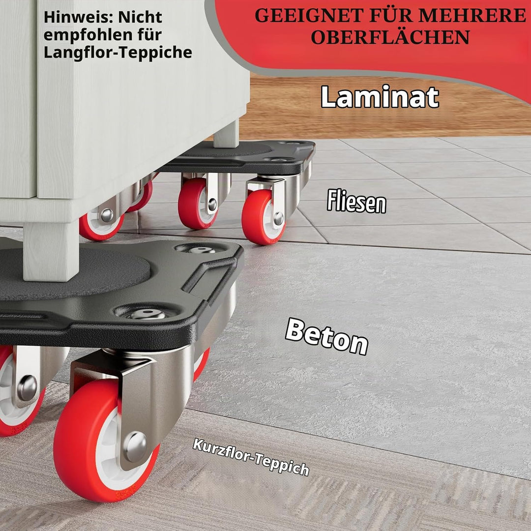 ONEON Möbel Transportrollen Set mit Möbelheber Schwere(5 Einzel-R.) | Möbelheber für schwere Möbel T