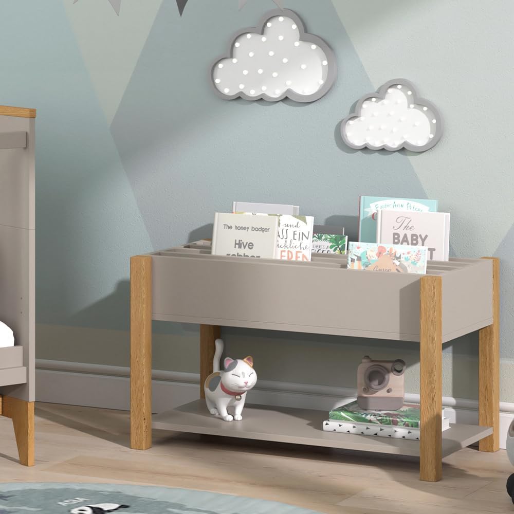 VitaliSpa Kinderregal Cashmere-Eiche Malia - 80x46x40 cm aus Spanplatte - Bücherregal für Kinder, Sp