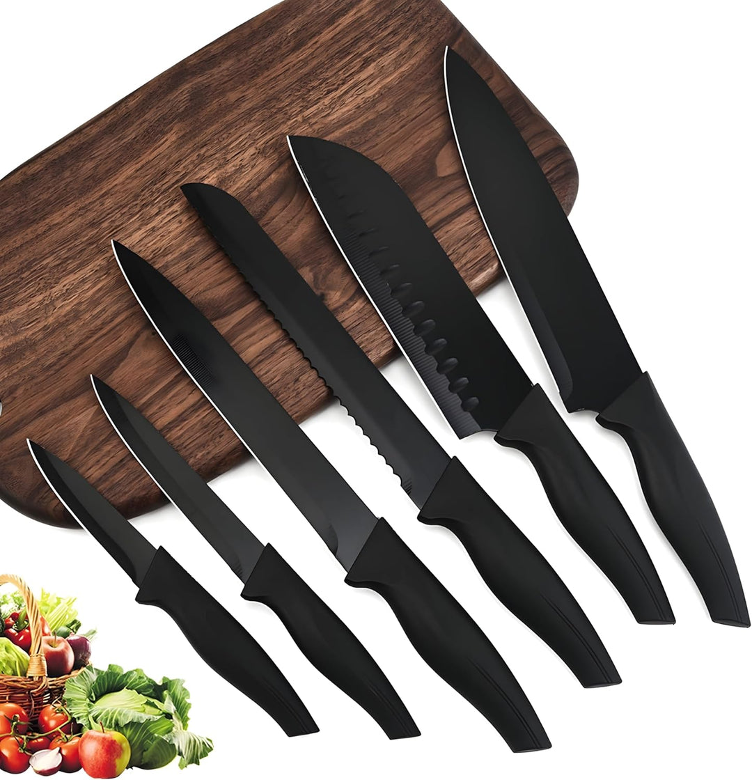 Retoo Messerset 16tlg Messerblock Küchenmesser Set, Kochmesser Set Edelstahl, Präzisionsklingen, Kra