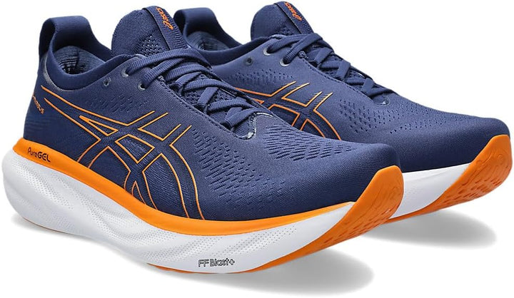 ASICS Nimbus 25 Strassenlaufschuhe für Männer Grün Fluoreszierend 42.5 EU Blauorange, 42.5 EU Blauor