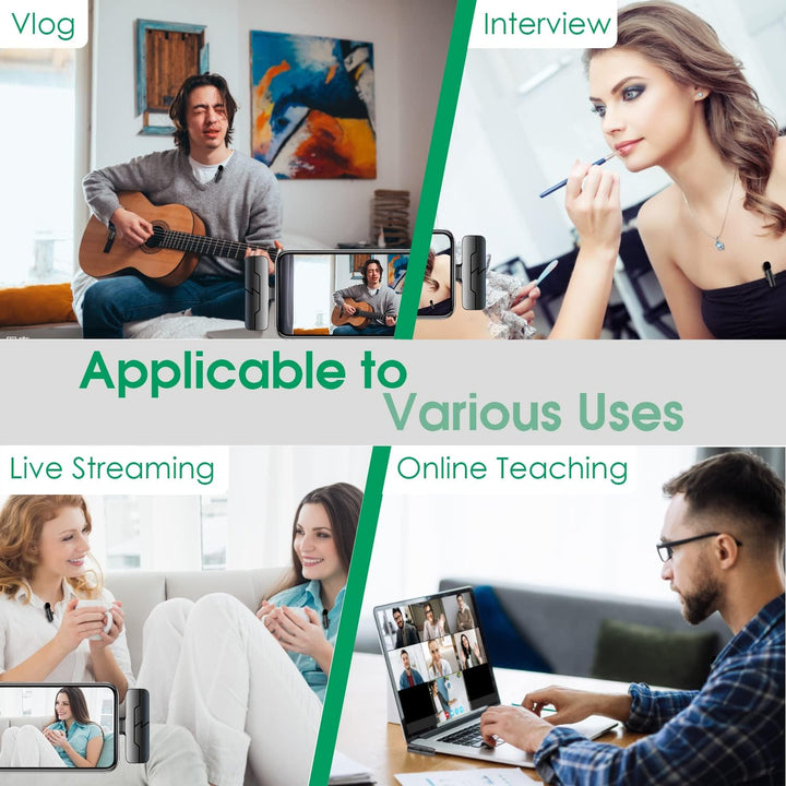 Professionelles kabelloses Lavalier-Ansteckmikrofon für iPhone/iPad – Mini-Clip-Mikrofon für Videoau