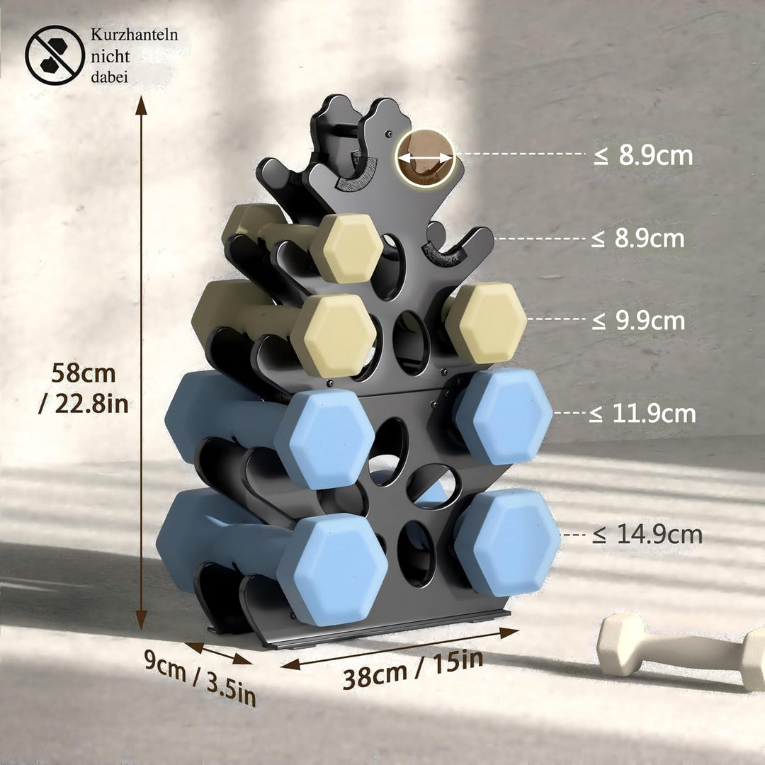 Hantelständer Hantelablage Metall Hantel ständer Kurzhantelständer Dumbbell rack 5-Unten, 5-Unten