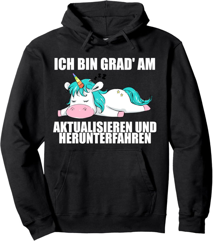Lustiger Spruch Einhorn Mitarbeiterin Kollegin Faul Pullover Hoodie