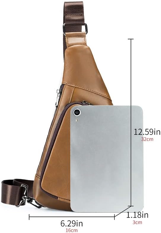 MANNUOSI Leder Umhängetasche Herren Schultertasche Leder Arbeit Taschen Mann Handtasche Herren Messe
