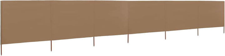 Strand-Windschutz, 6 Paneele, Stoff, Taupe, 800 x 160 cm, Zelt, Camping, Sonnenschutz, Privatsphäre,