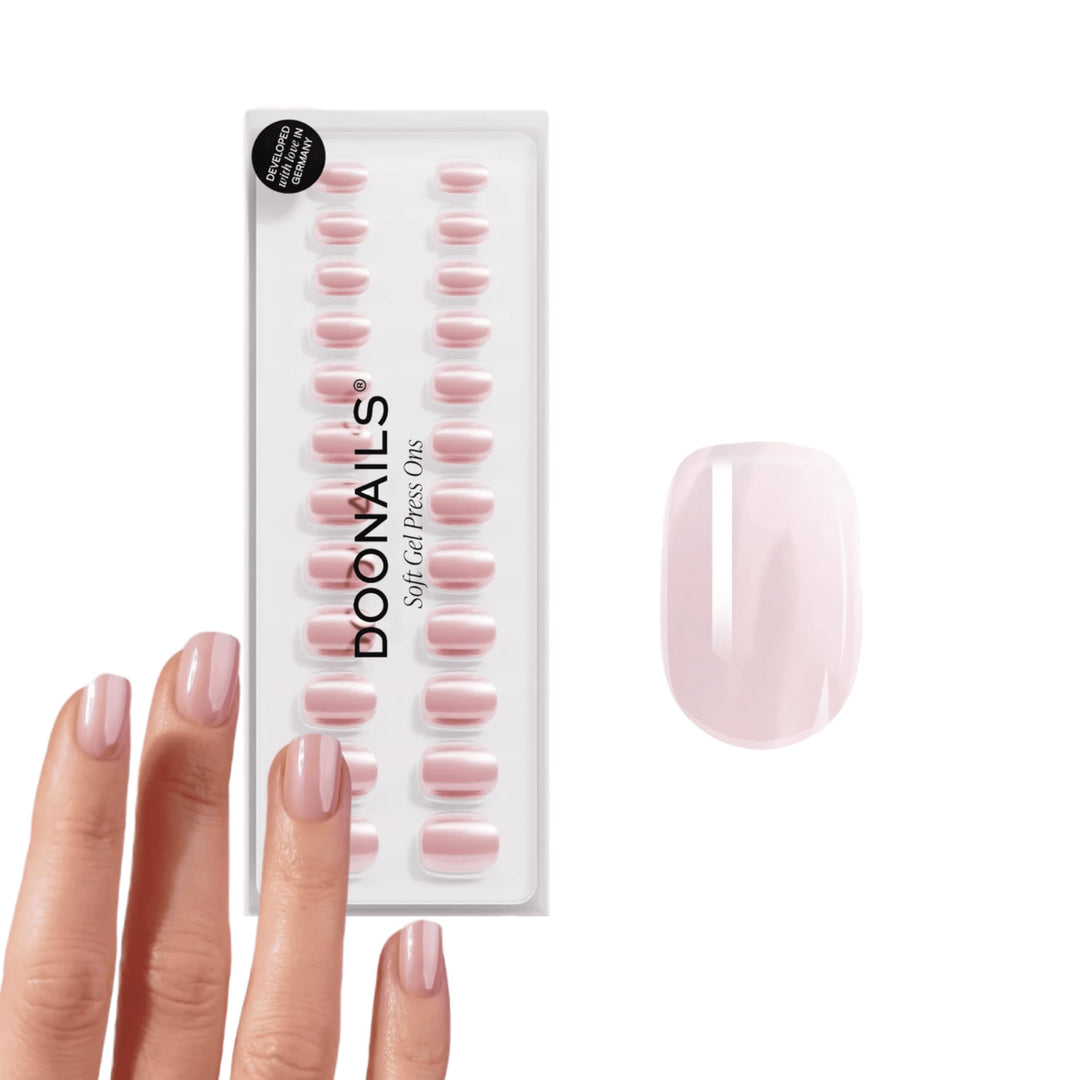 DOONAILS Soft Gel Press On Nails 30er Set Jetset Extra Short Square Form Chrome Nägel zum Aufkleben
